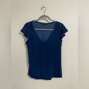 Blue Short Sleeve Shirt from White House Black Market